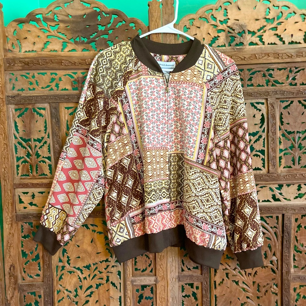 Patchwork Print Bomber Jacket - image 1